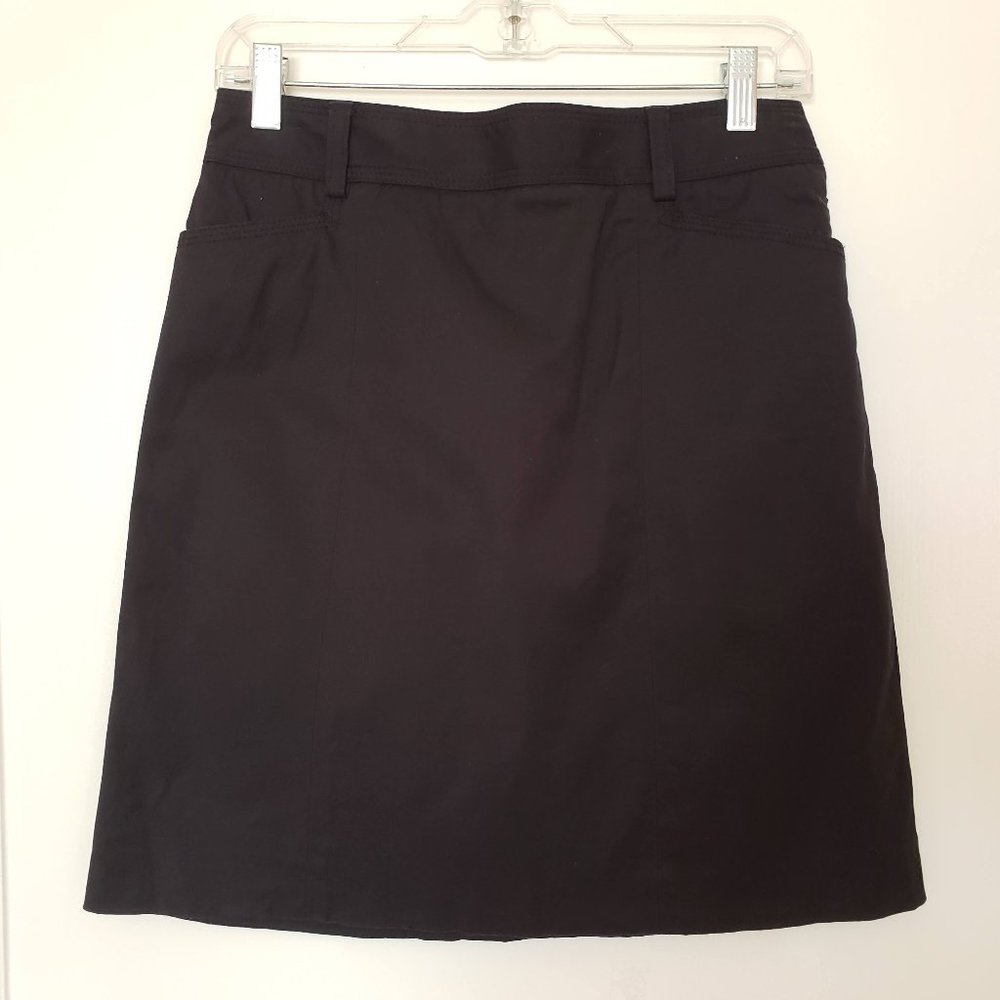 J. Crew Petite Black Stretch Pencil Skirt Size P4 Cotton Spandex